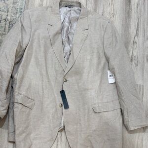 Perry Ellis tan Men's Beige Blazer linen blend